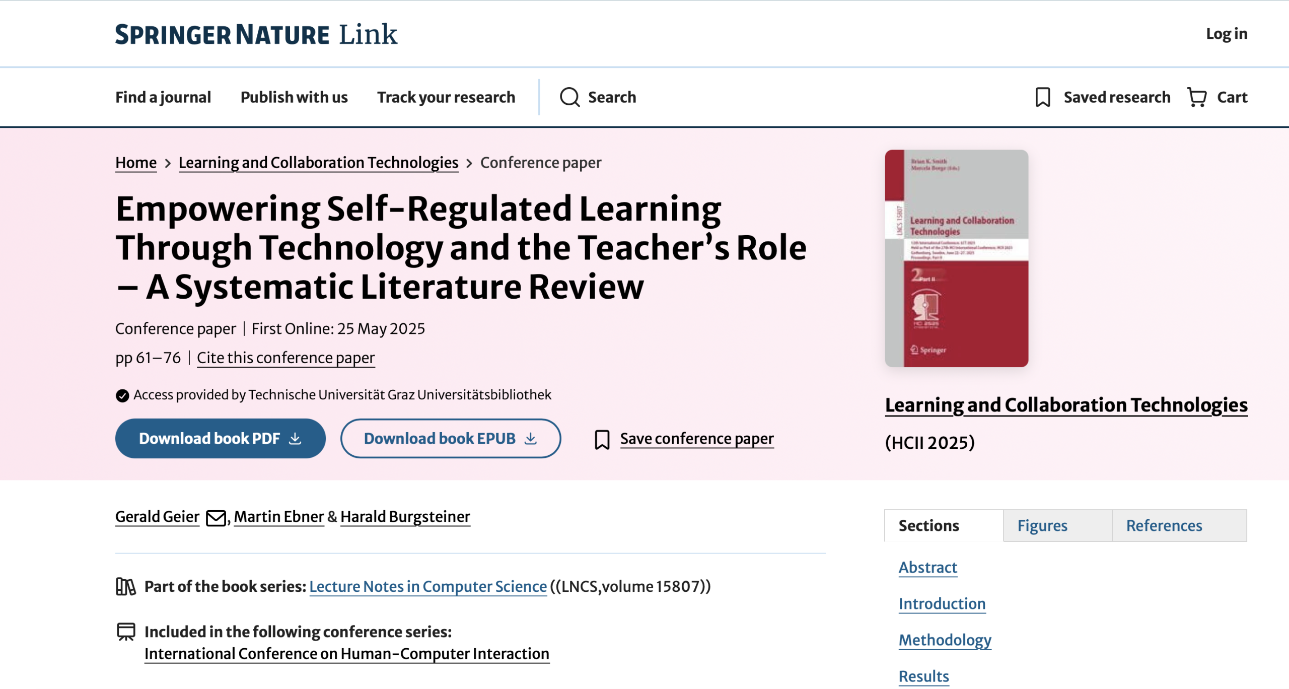 Publikation: Empowering Self-Regulated Learning Through Technology and the Teacher’s Role – A Systematic Literature Review