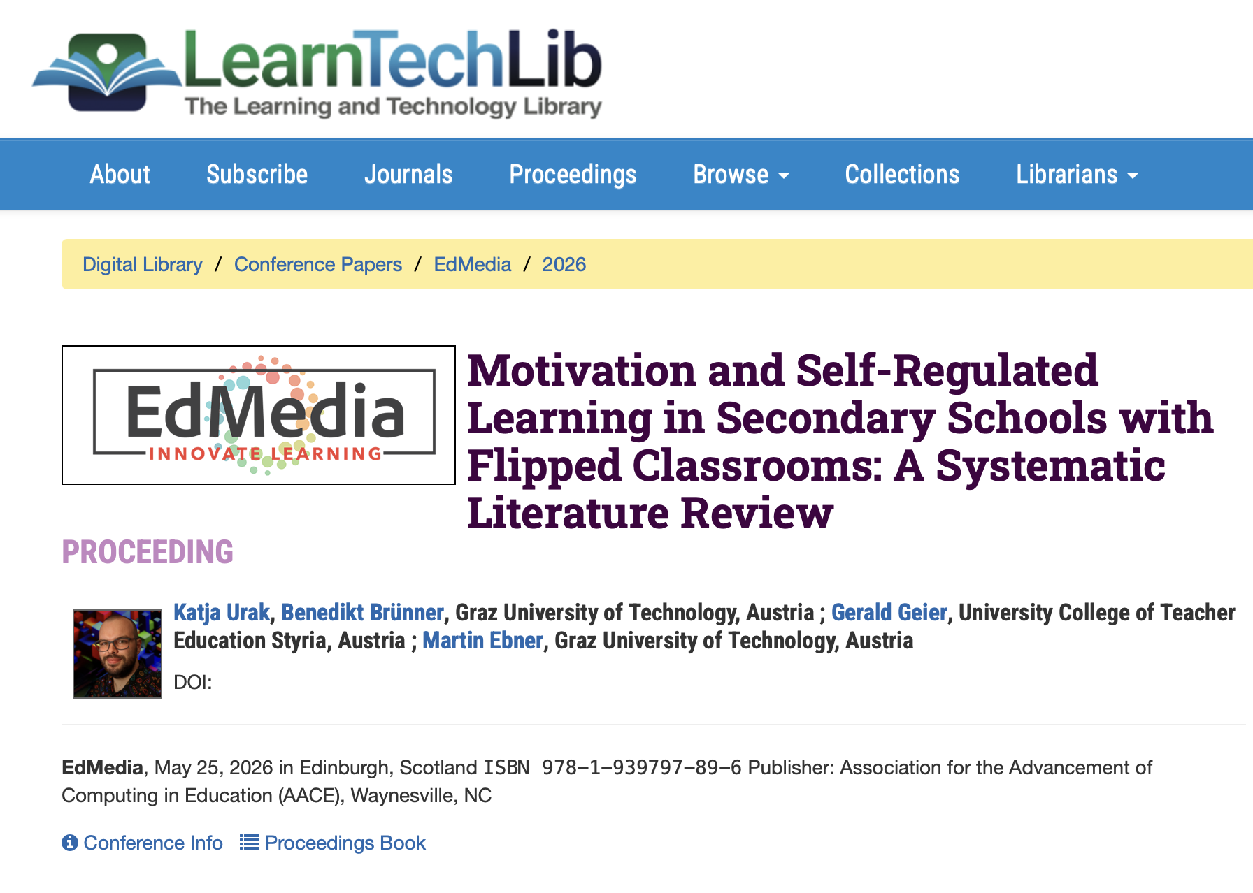 Publikation: Motivation and Self-Regulated Learning in Secondary Schools with Flipped Classrooms: A Systematic Literature Review